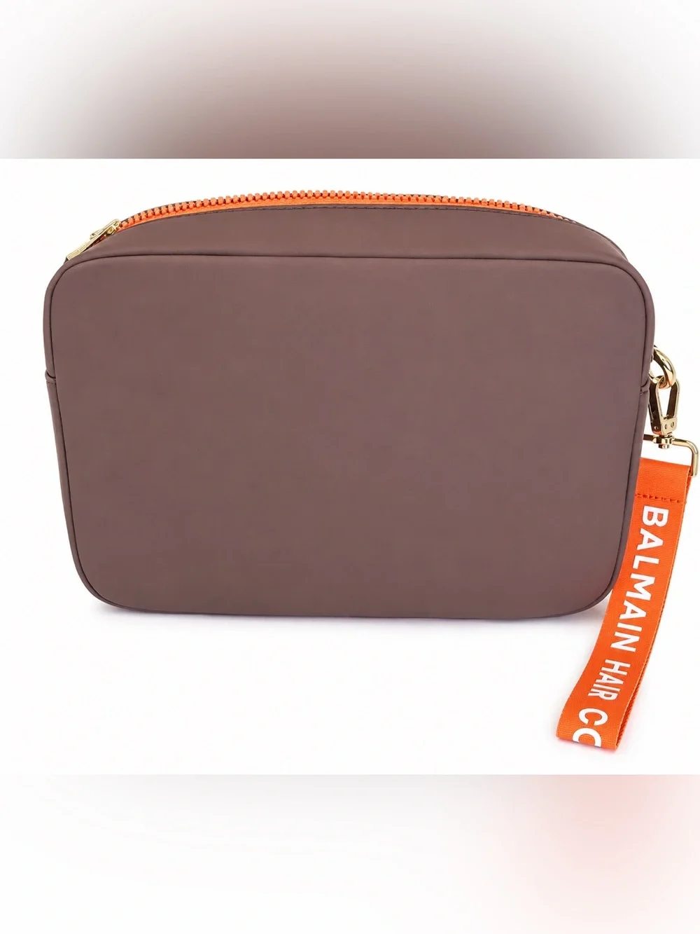BALMAIN Large BROWN pouch NIB